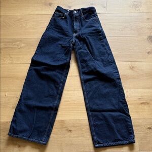 Zara Women's Wide-Leg Jeans in Dark Indigo Blue